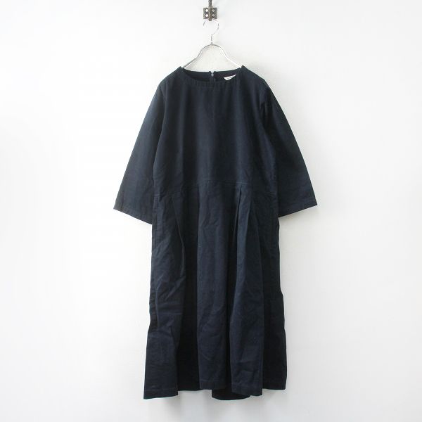 GRANDMA MAMA DAUGHTER 長袖タックワンピース INDIGO BLOOM』スキッパータックワンピース | GRANDMA MAMA