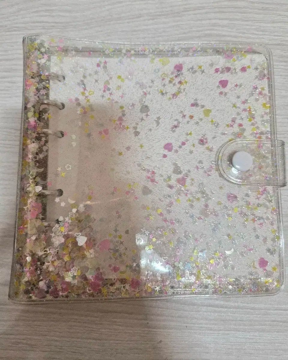 クリアグリッターダイアリー 6穴バインダー ダイアリーデコ シェイカーダイアリー