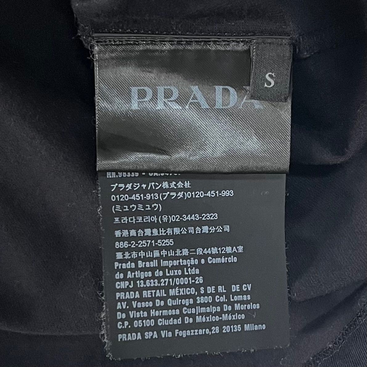 PRADA プラダ Tシャツ ブラック ナイロン 胸ポケット ロゴプレート