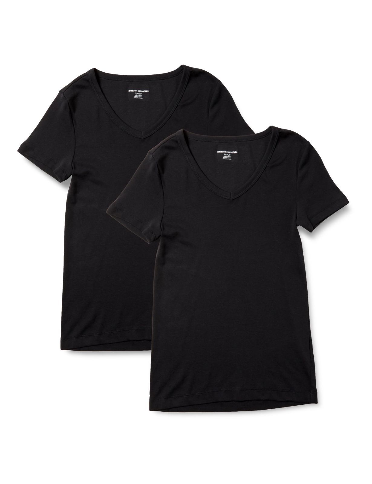 【数量限定】Tシャツ 2枚組 Vネック Essentials] スリムフィット 半袖 [ レディース