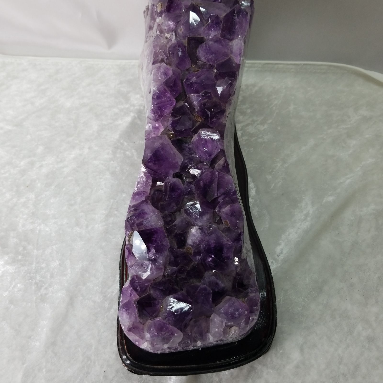 アメジスト 原石 結晶 クラスター 木製台座付き《AME-04》