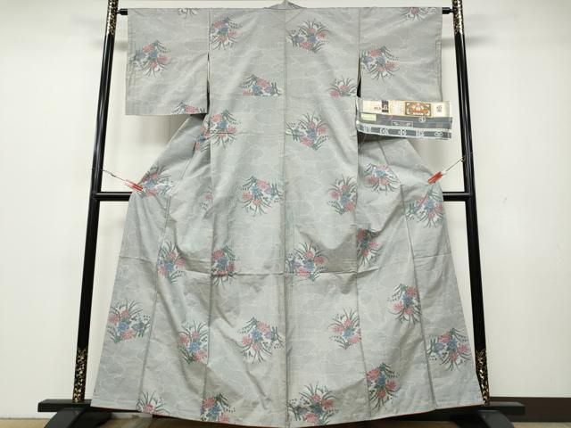 平和屋着物■本場大島紬　7マルキ　草花文　正絹　逸品　DABB2094cd 7マルキ 正絹 逸品 総絣 久野織物謹製 平和屋1□本場大島紬