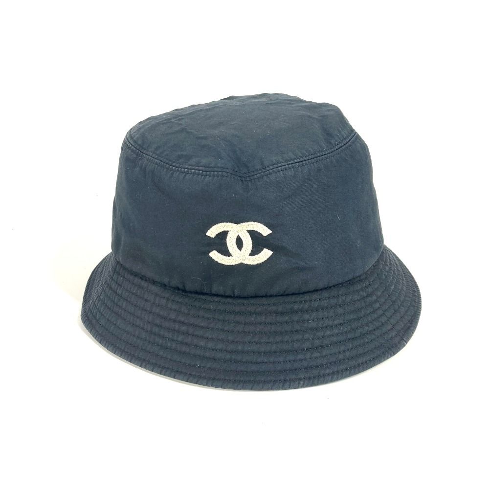 CHANEL シャネル ハット CC ココマーク ロゴ コットン ブラック