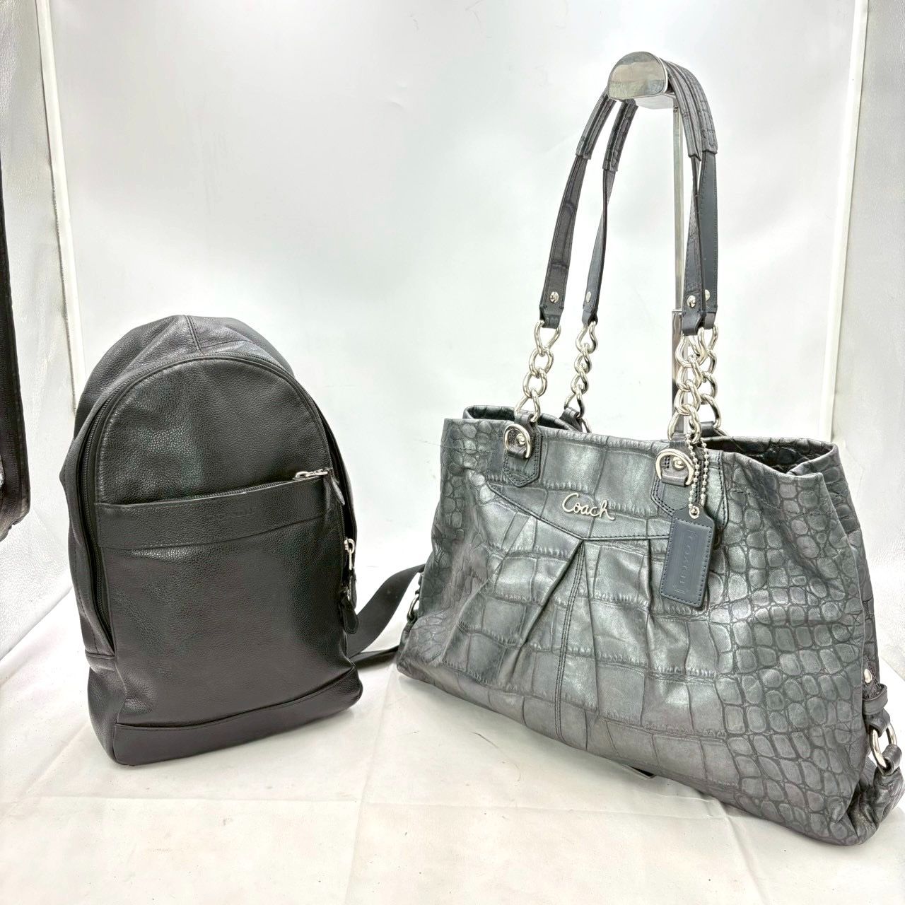 【極美品】 COACH コーチ ハンドバッグ ショルダー ドーム型 クロコ型押し 極美品〕 コーチ ショルダーバッグ 2way クロコ型押し レザー
