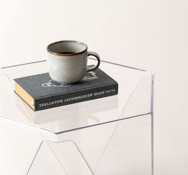 幾何学デザイン クリアサイドテーブル幅47.5 ナイトテーブル 完成品 ベッドサイド リビング ダイニング 韓国インテリア コーヒーテーブル スリム モダン ヘキサゴン 116 MARWIL-DEMENAGEMENTS_CH