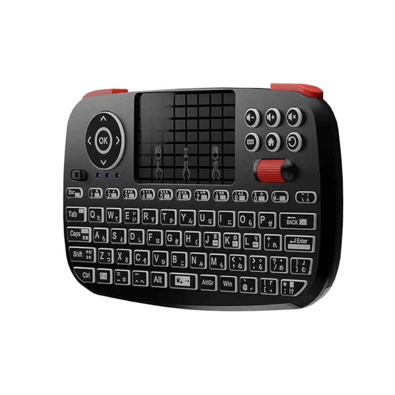 【在庫限り】エアリア ミニ ワイヤレス 無線 小型 キーボード Bluetooth 2.4G ワイヤレス TypeC変換アダプタ付属 タッチパッド スクロールダイヤル PC スマートフォン対応 SD-KB24GBT(C) 黒