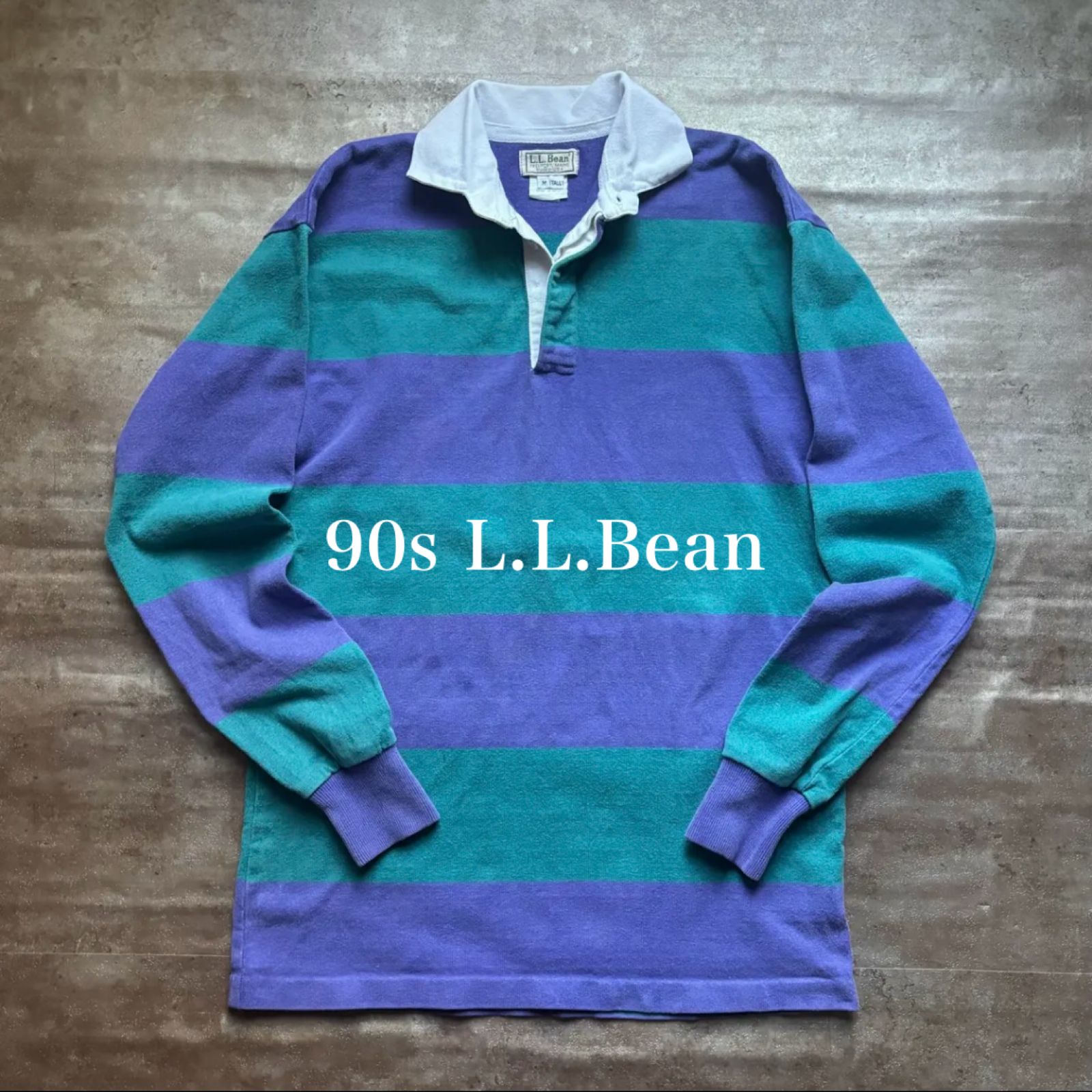 90年代 90s L.L.Bean エルエルビーン ボーダー ラガーシャツ ラグビー 