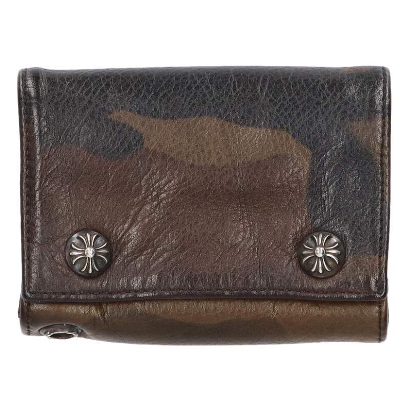 クロムハーツ 3FOLD CROSS PATCH|3フォールド クロスパッチ付クロスボタンレザーウォレット メンズ