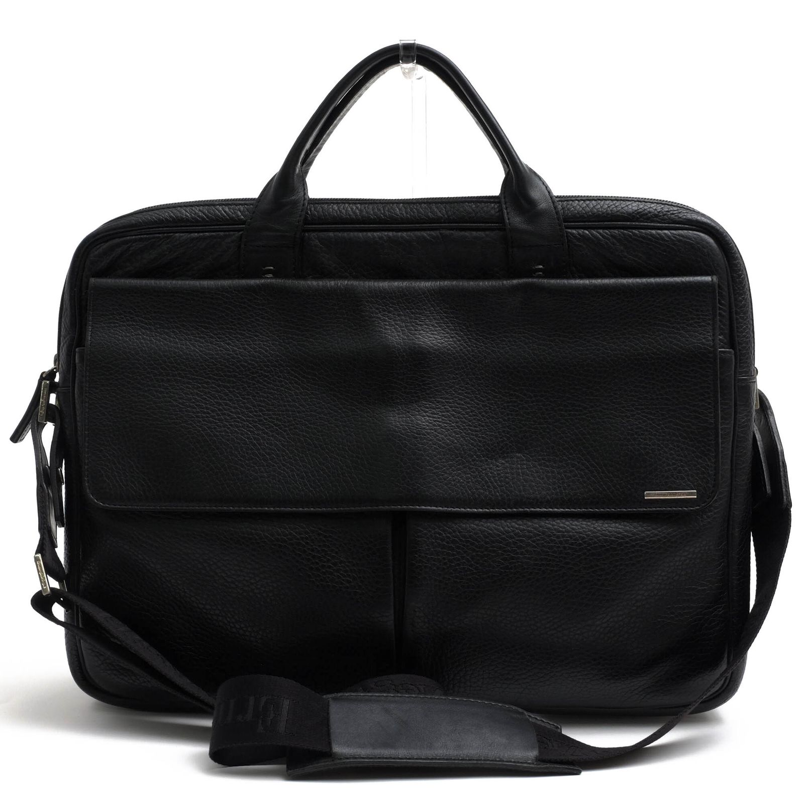 【美品】 エルメネジルドゼニア ビジネスバッグ ブリーフケース レザー ブラック ゼニア／Ermenegildo Zegna バッグ ブリーフケース ビジネス