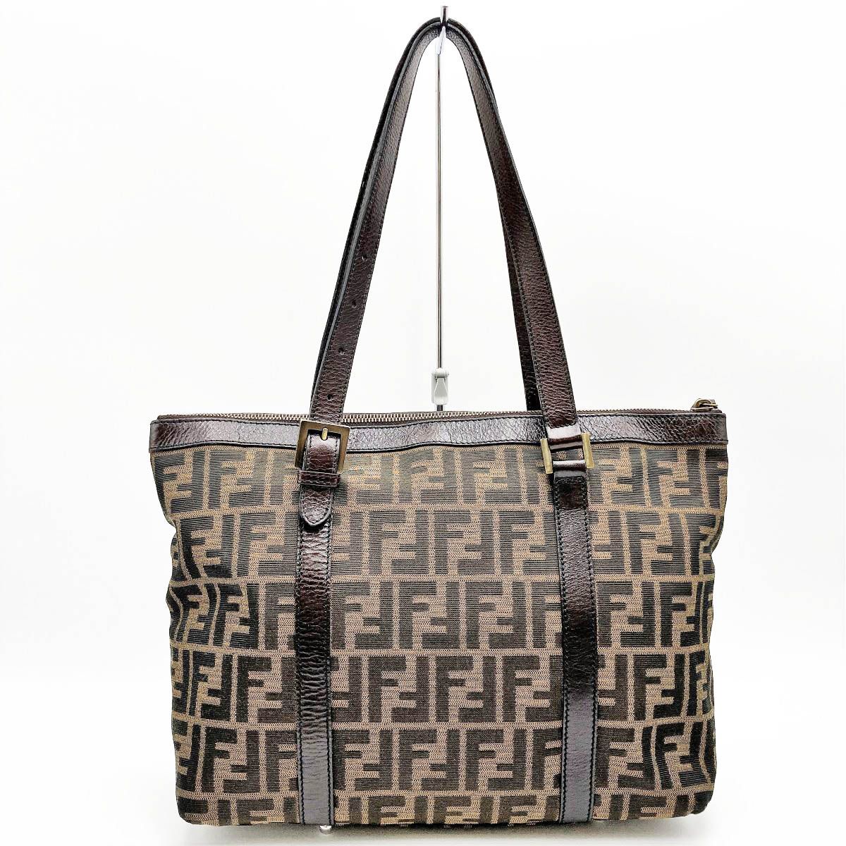 美品 FENDI フェンディ ズッカ柄 A4 トートバッグ ショルダーバッグ 