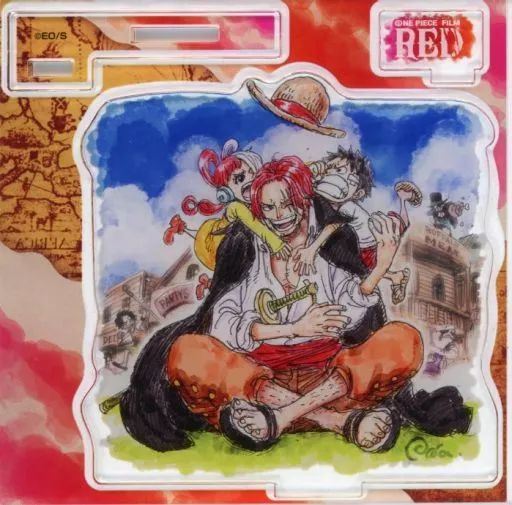 中古】アクリルスタンド・アクリルパネル ルフィ＆ウタ＆シャンクス 名 