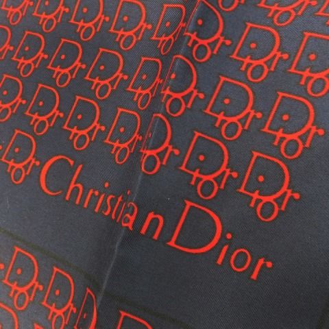 Dior ディオール スカーフ トロッター　総柄ロゴ　ネイビー×レッド Christian Dior クリスチャンディオール ディオール スカーフ