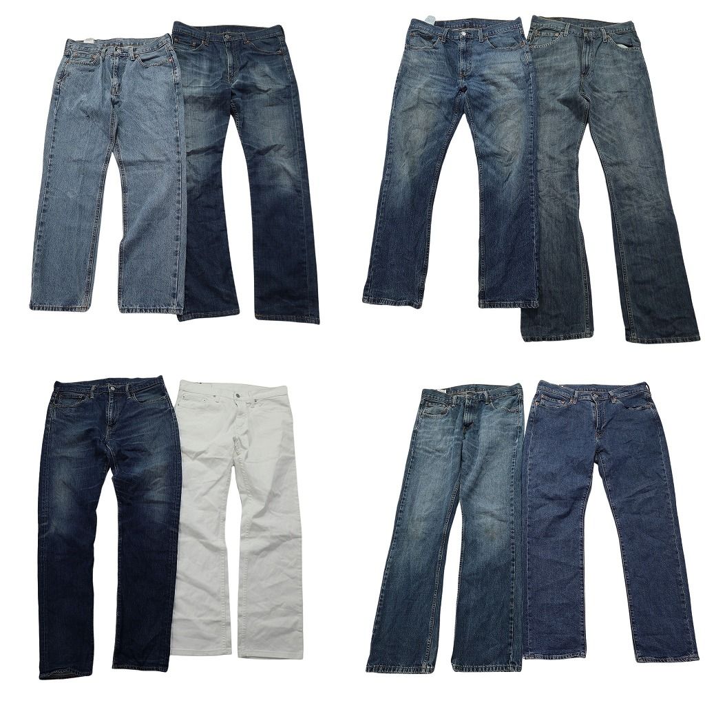 古着卸 リーバイス 品番MIX デニム パンツ 8枚セット メンズ W33 |W32 514 502 507 513 541 白 古着 NA5866