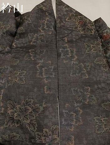 平和屋着物○本場大島紬 一元絣 更紗花文 黒地 正絹 逸品 AAAY1521np