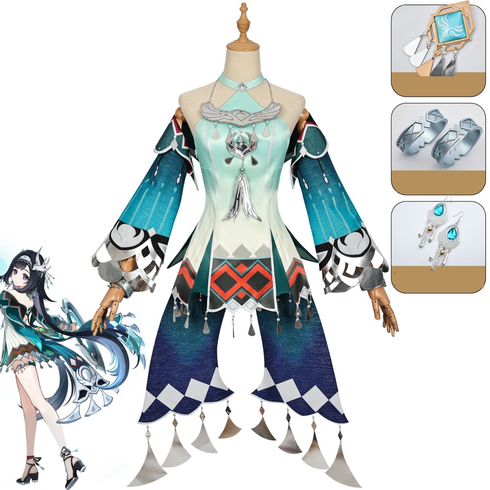 原神 藍硯 ランヤンコスプレ衣装 変装 仮装 人気 快クリスマス