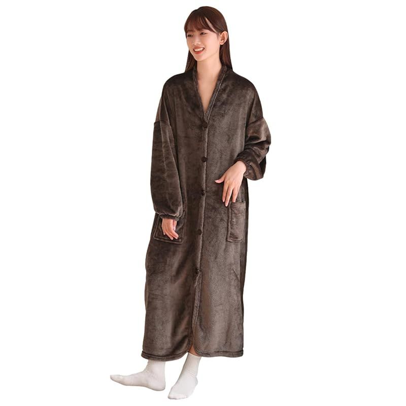新品　[Gemarwel] 着る毛布 冬【保温＆極上の触り】 吸湿発熱 暖かい 防寒 男女兼用 ガウン ルームウェア 着るブランケット 可愛い ふわふわ レディース メンズ パジャマ 洗える 乾きやすい M 