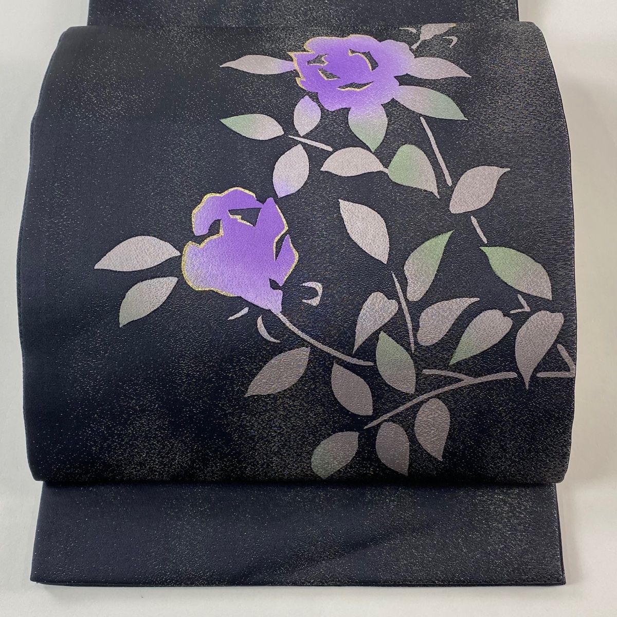 【花集栄華文 引箔袋 】袋帯 花柄 深緑 紫1221 花集栄華文 引箔袋 】袋帯 花柄 深緑 紫1221