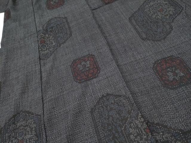 平和屋着物○本場結城紬 重要無形文化財 80亀甲 亀甲花文 正絹 逸品  