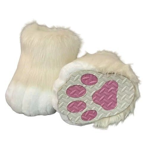着ぐるみ ケモノ足 クリーム Mサイズ 22.5~24CM ケモノ脚 ファースーツ ケモノ fursuit ぬいぐるみ コスプレ コスチューム kigurumi