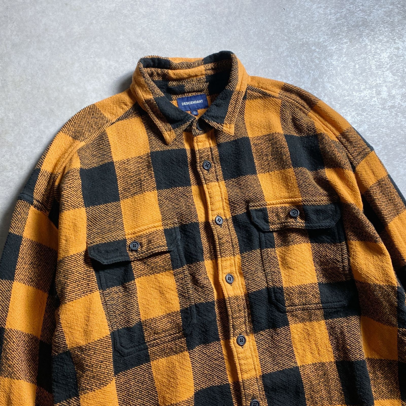 ☆定価28,600円/DESCENDANT/バッファローチェック ネルシャツ VANNING CHECK LS SHIRT /オレンジ/size  2/日本製/ディセンダント - メルカリ