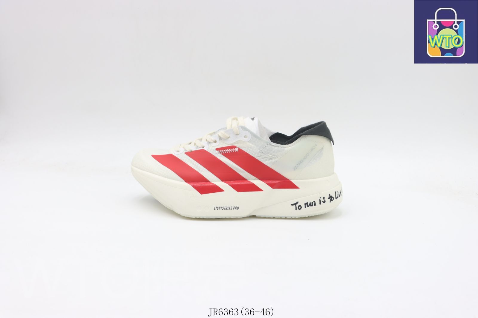 今日 Adidas アディダス ランニングシューズ ホワイトレッド JR6363-WTO輸入1