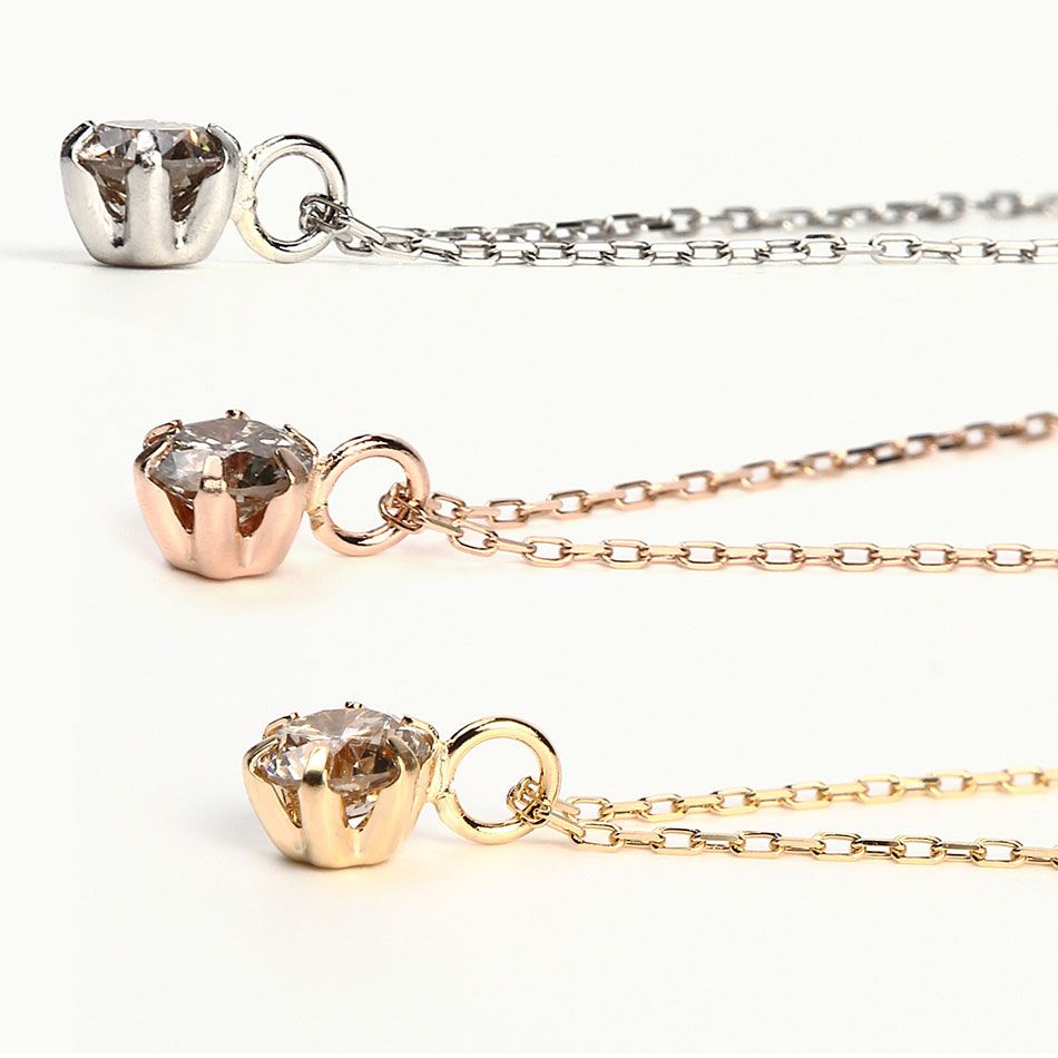 ダイヤモンド ネックレス 一粒 ダイヤ 0.1ct レディース チェーン 