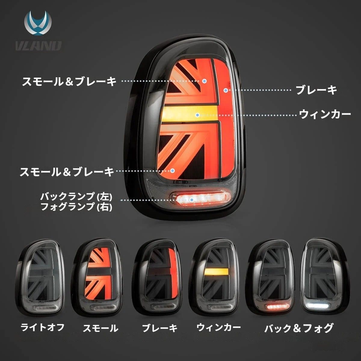 即納／【VLAND 正規品】ミニ クロスオーバー R60 LED テールランプ E 