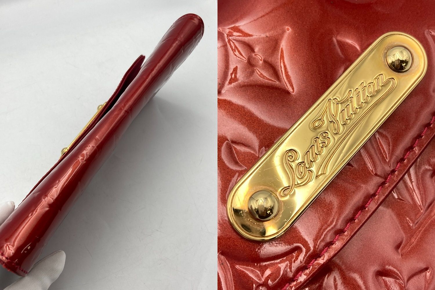 訳あり LOUIS VUITTON ルイヴィトン モノグラムヴェルニ サンセット・ブルーバード M93543 エナメル ショルダー クラッチバッグ 中古 D4 ルイヴィトンサンセット ブルーバード クラッチバッグ 14125