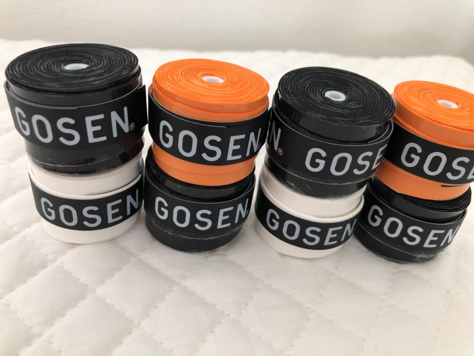 日本最大級 GOSEN グリップテープ 3個 迅速発送 オレンジ白黒ゴーセン 色変更可