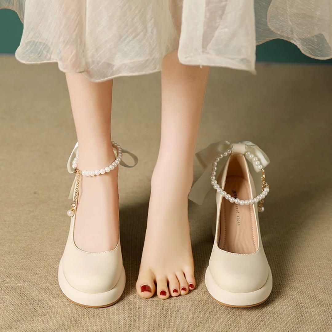【新品】ウェディングシューズ　ヒール8.5cm 前撮り　結婚式 25年新作 【新品】ウェディングシューズ ヒール8.5cm 前撮り