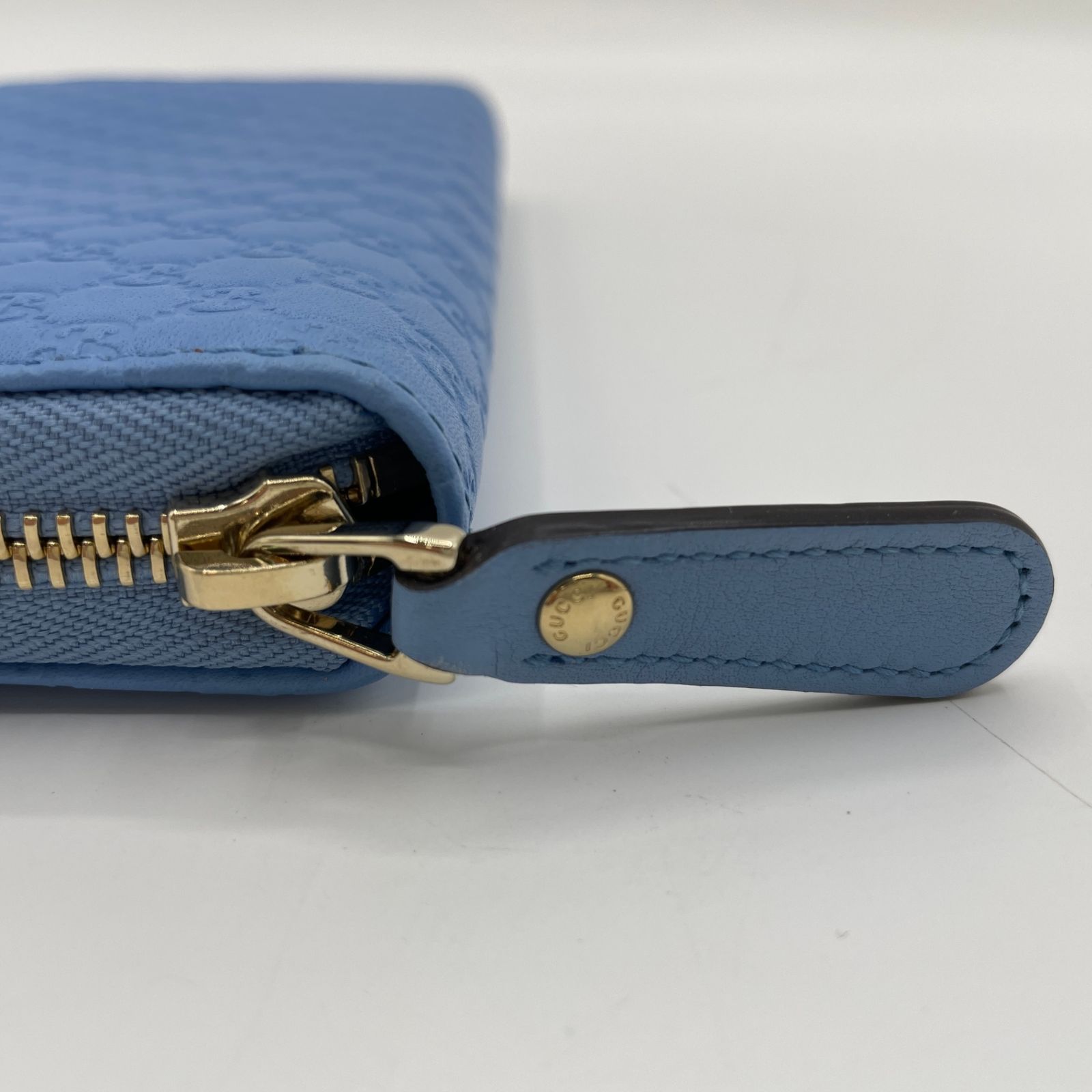 GUCCI グッチ マイクロシマ ラウンドファスナー 449391 長財布 ライト 