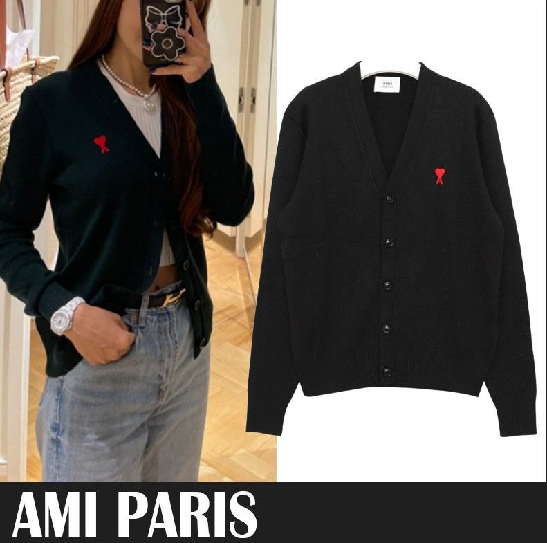 楽天市場】AMI PARIS｜アミパリ オーバーサイズ ウール カーディガン UKC002.018 長袖 男女共用 ユニセックス【送料無料】【楽天海外通販】【正規品】  : BTNC