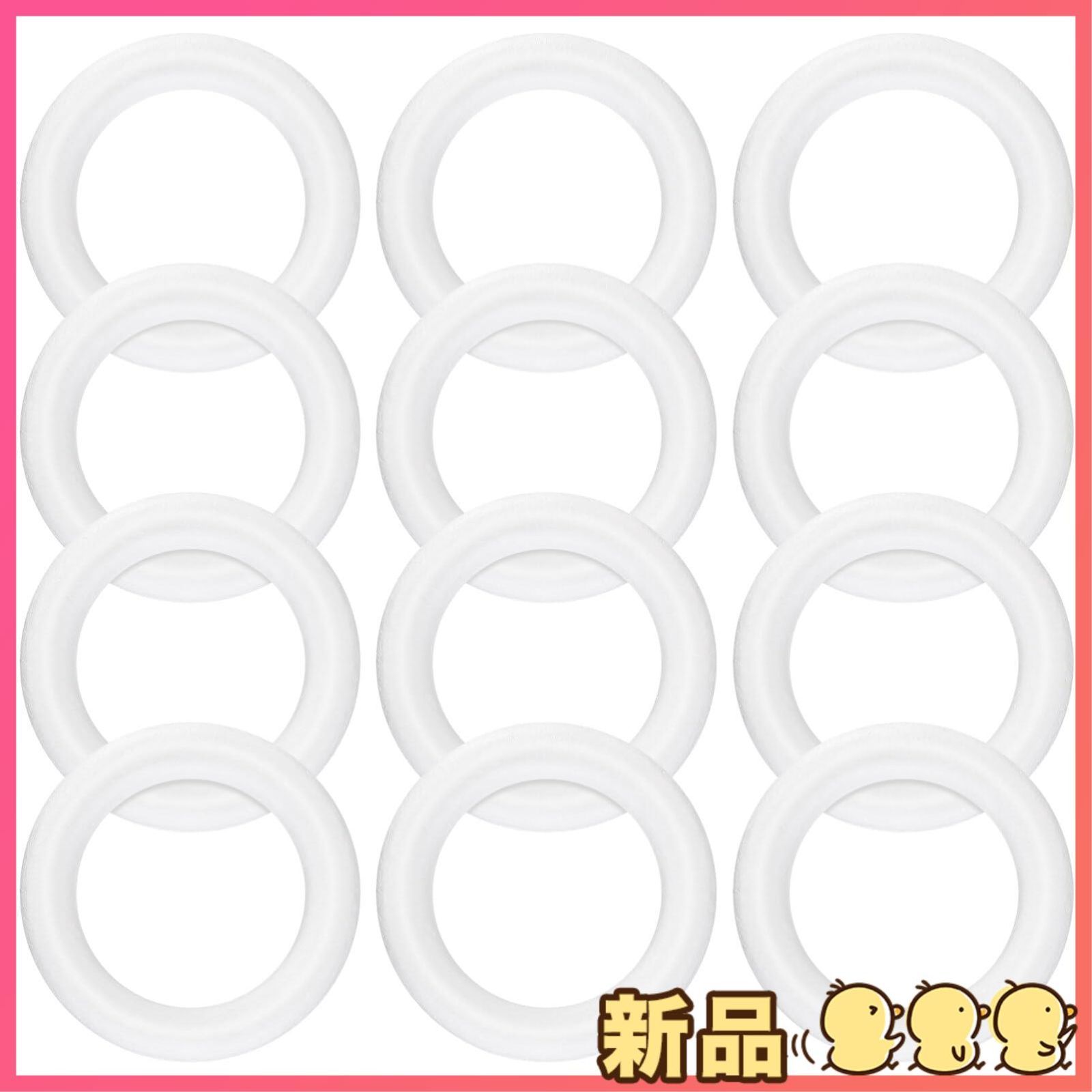 新品EXCEART フォームリース リース ドーナツ型 クリスマス 発泡スチロール DIYクラフト おしゃれ ハンドクラフト リースリング アクセサリー 12個 吊り下げ式 ペンダント 装飾 14.5X2.5cm DIY