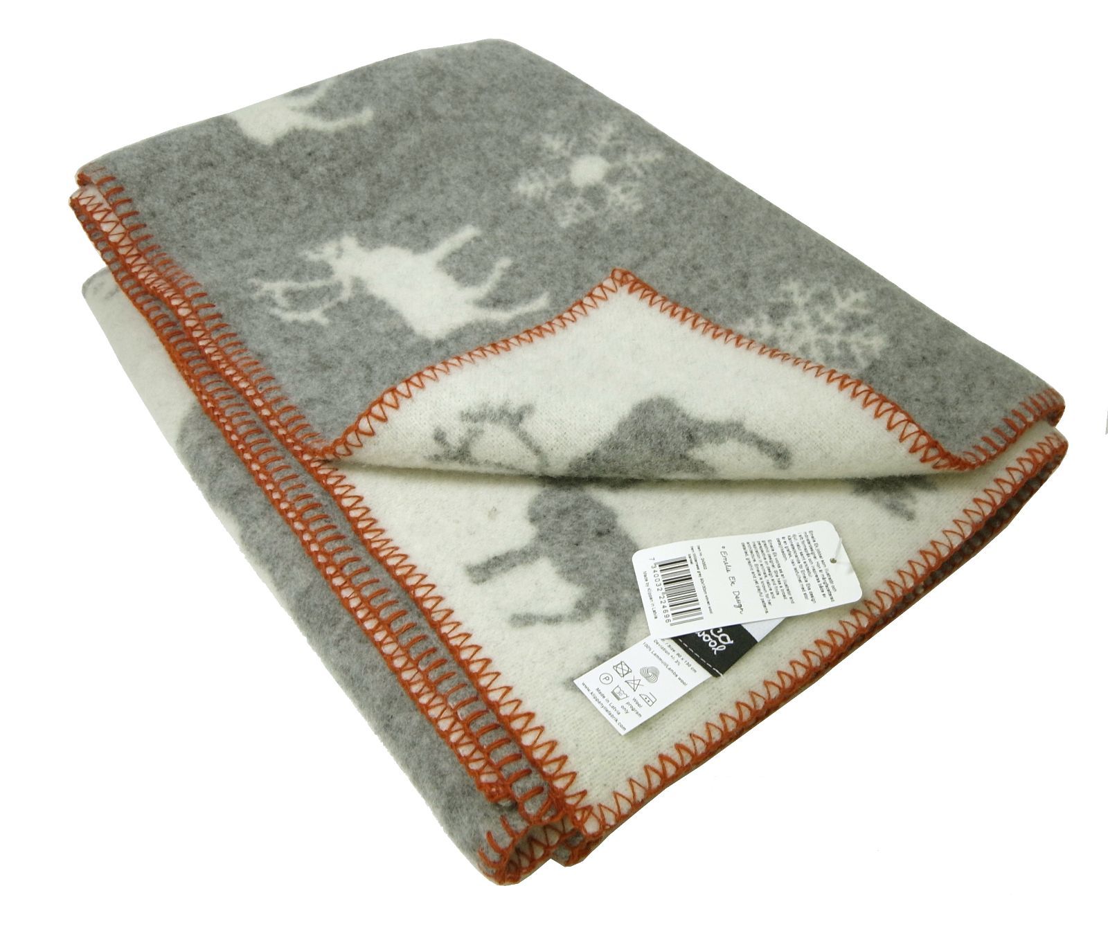 クリッパン KLIPPAN ブランケット ウール ハーフケット ◆ ◆ WILDERNESS トナカイ 北欧 90×130cm KP-44