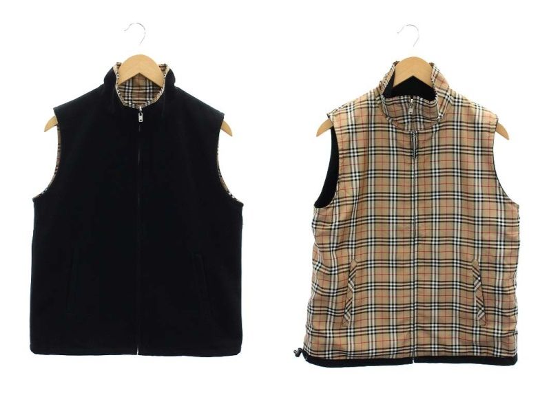 【美品】BURBERRY バーバリー ゴルフベスト ノバチェック フリース素材 バーバリーゴルフ BURBERRY GOLF ノバチェック リバーシブルベスト