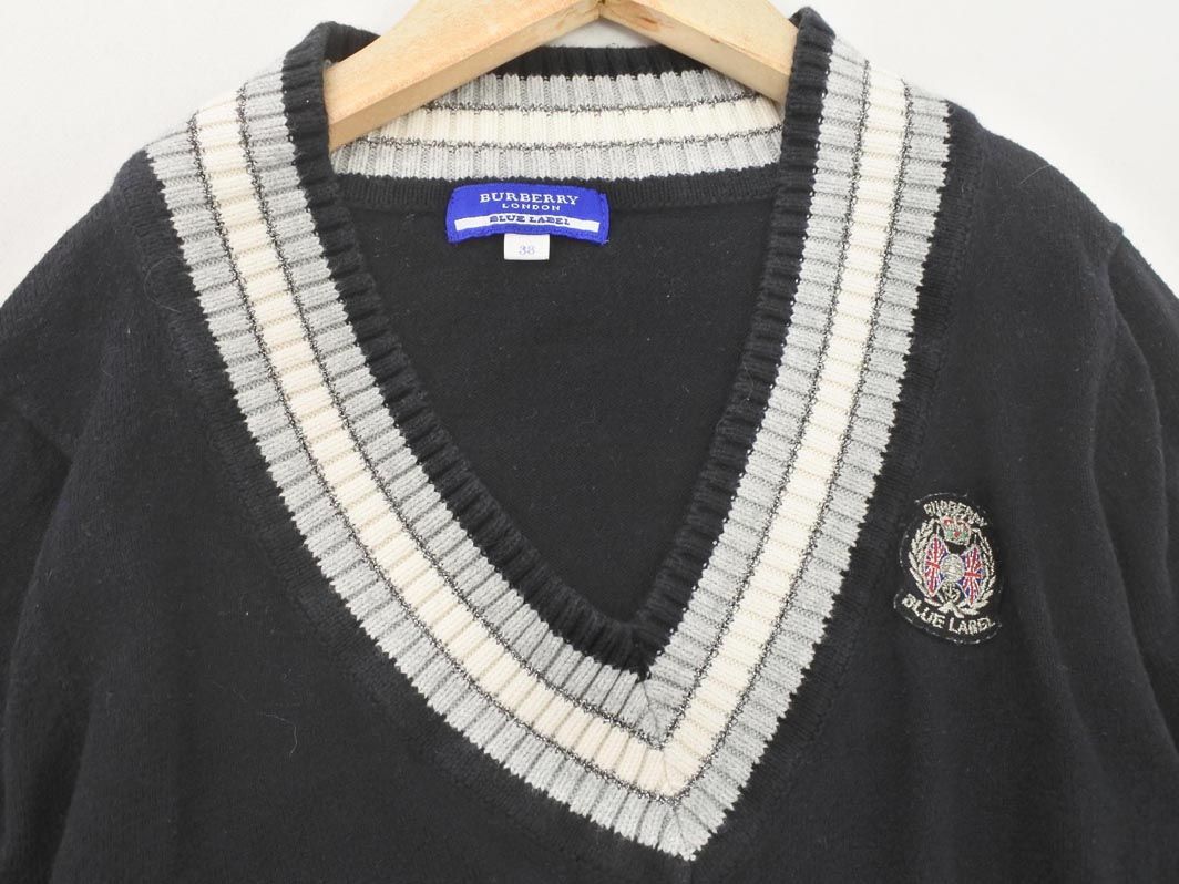 BURBERRY バーバリー BLUE LABEL ブルーレーベル Vネック ニット