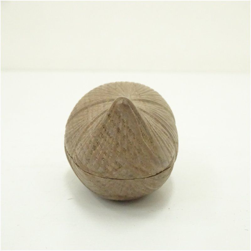 川本光春造 桑彫筍香合（建仁寺 竹田益州書付）（共箱） 茶道具 茶道