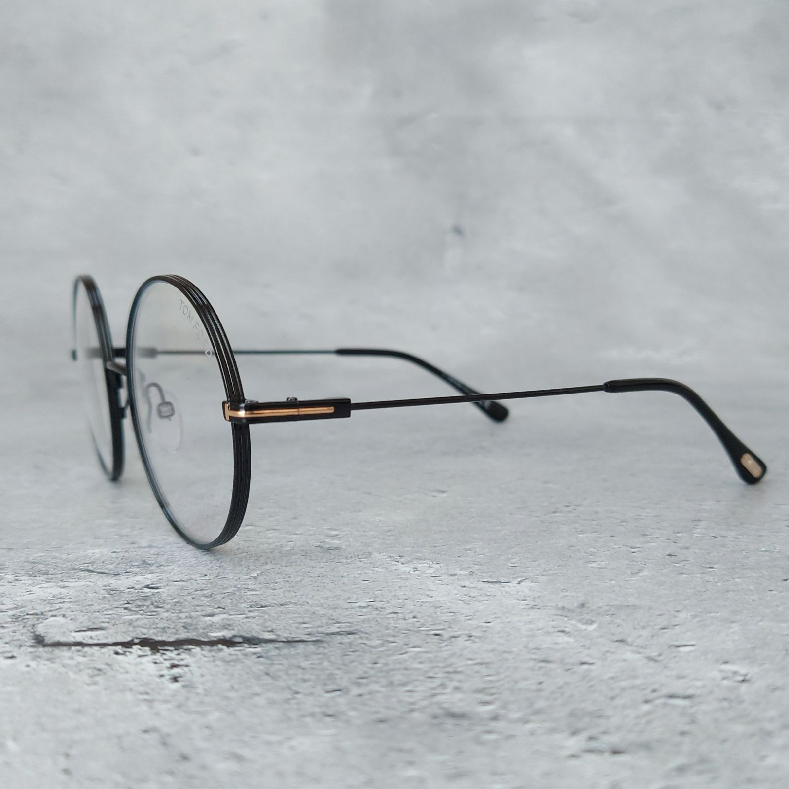 トムフォード メガネ フレーム ブラック ゴールド メタル 黒 金 丸めがね トムフォード メガネ フレーム ブラック ゴールド メタル 黒 金