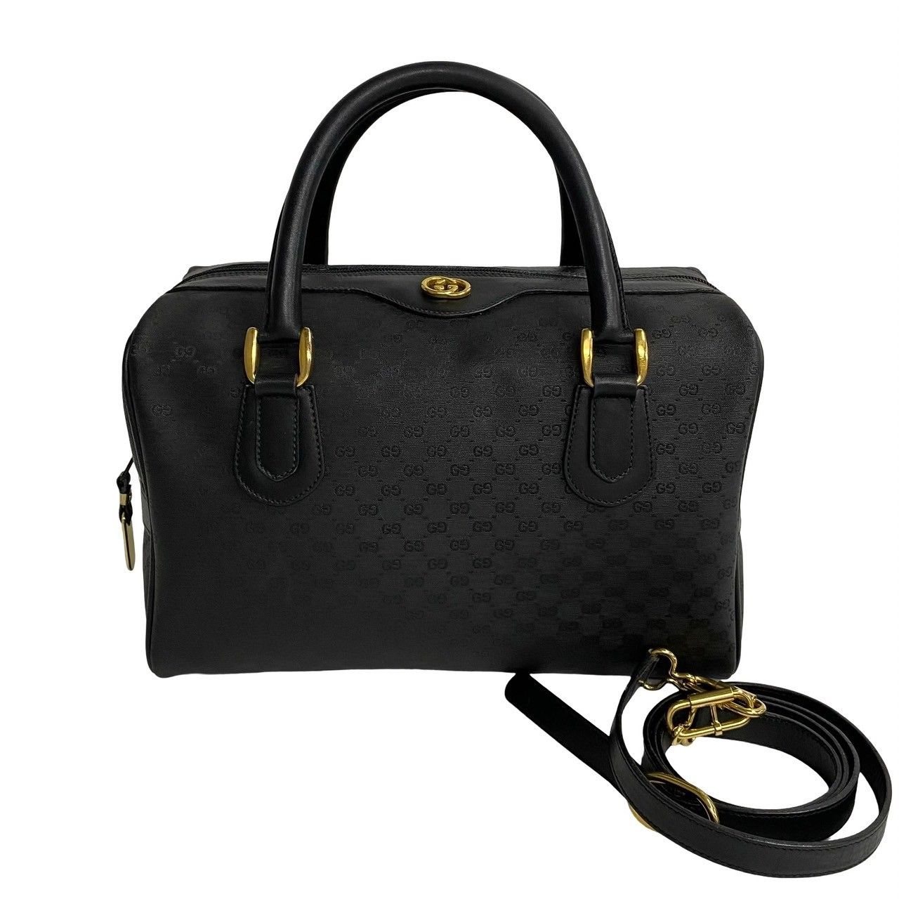 【超希少・美品✨】グッチ マイクロGG ボストンバッグ トランクケース 黒 希少ブラック【GUCCI】トランクケース ボストンバッグ マイクロGG