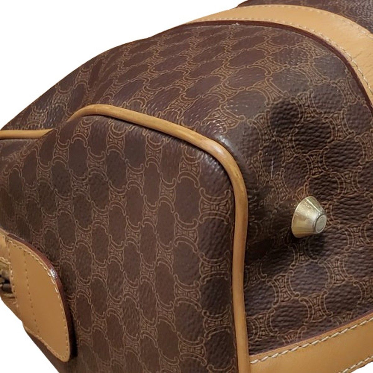 CELINE セリーヌ マカダム ミニボストン ハンドバッグ M13 BAG 鞄 総柄 