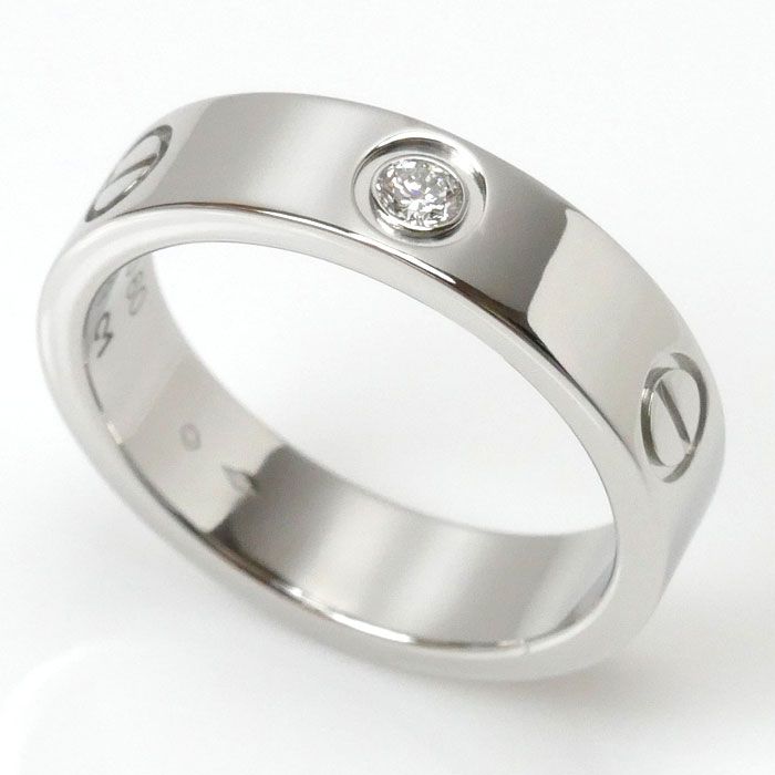 Cartier カルティエ プラチナ ペアリング 楽天市場】カルティエ ペアリング レディース 1P ダイヤモンド #50 #55