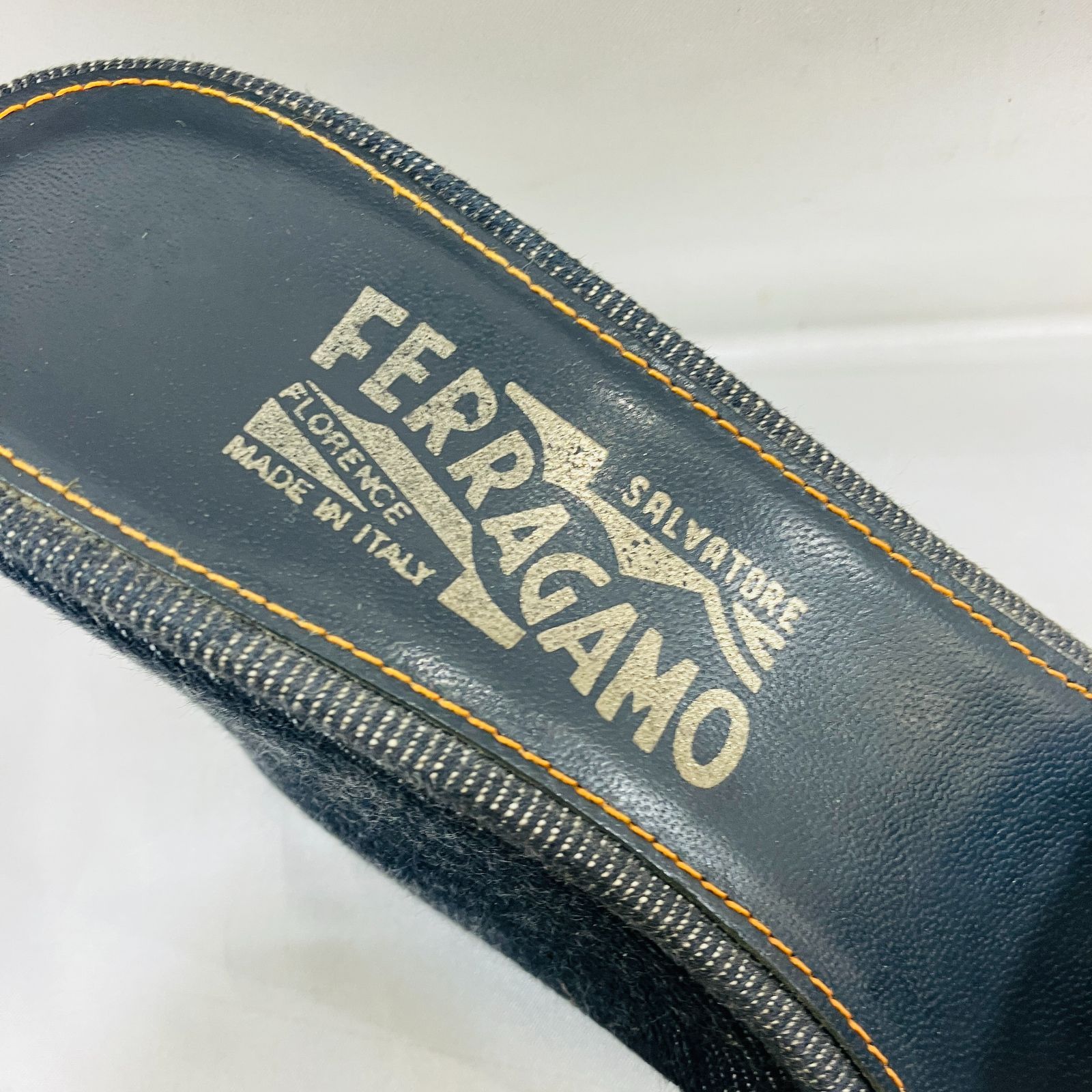 A【Salvatore Ferragamo】 フェラガモ ミュール ウェッジ