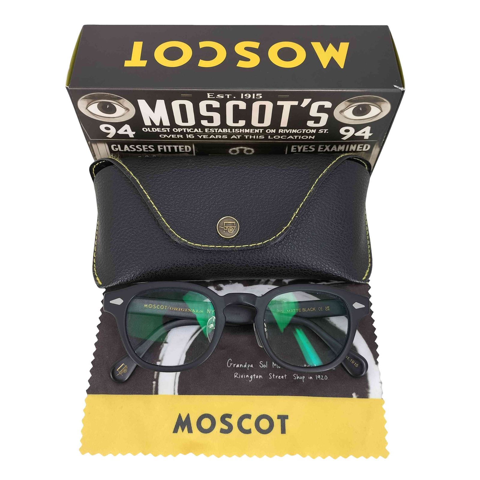 国内正規品】モスコット レムトッシュ 46 マットブラック ライトブルー