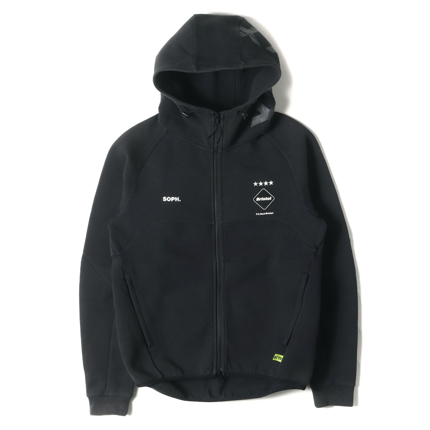 Bristol フリースパーカー 黒 POLARTEC POWER STRETCH ZIP UP GAITER HOODIE | F.C.Real