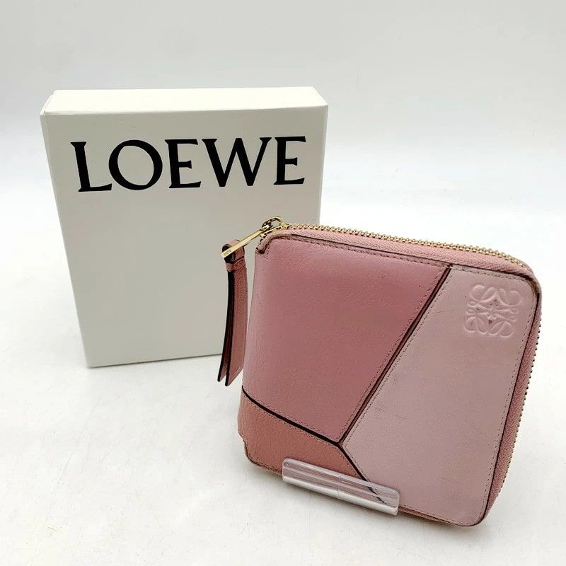 専用⭐︎LOEWE ロエベ　パズルスクエア ラウンドファスナー　二つ折り財布 LOEWE - 超極美品 LOEWE スクエアパズル ラウンドファスナー 二