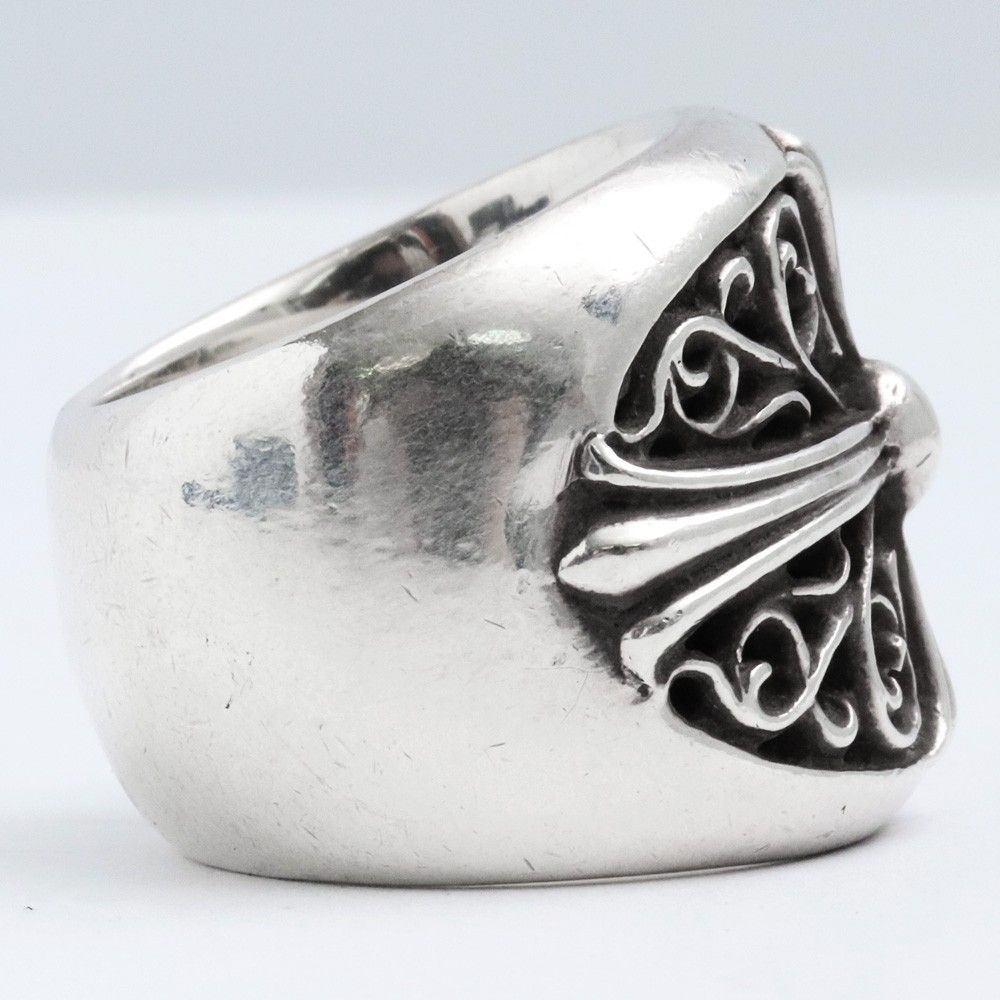 22号 CHROME HEARTS クラシックオーバルクロスリング シルバー