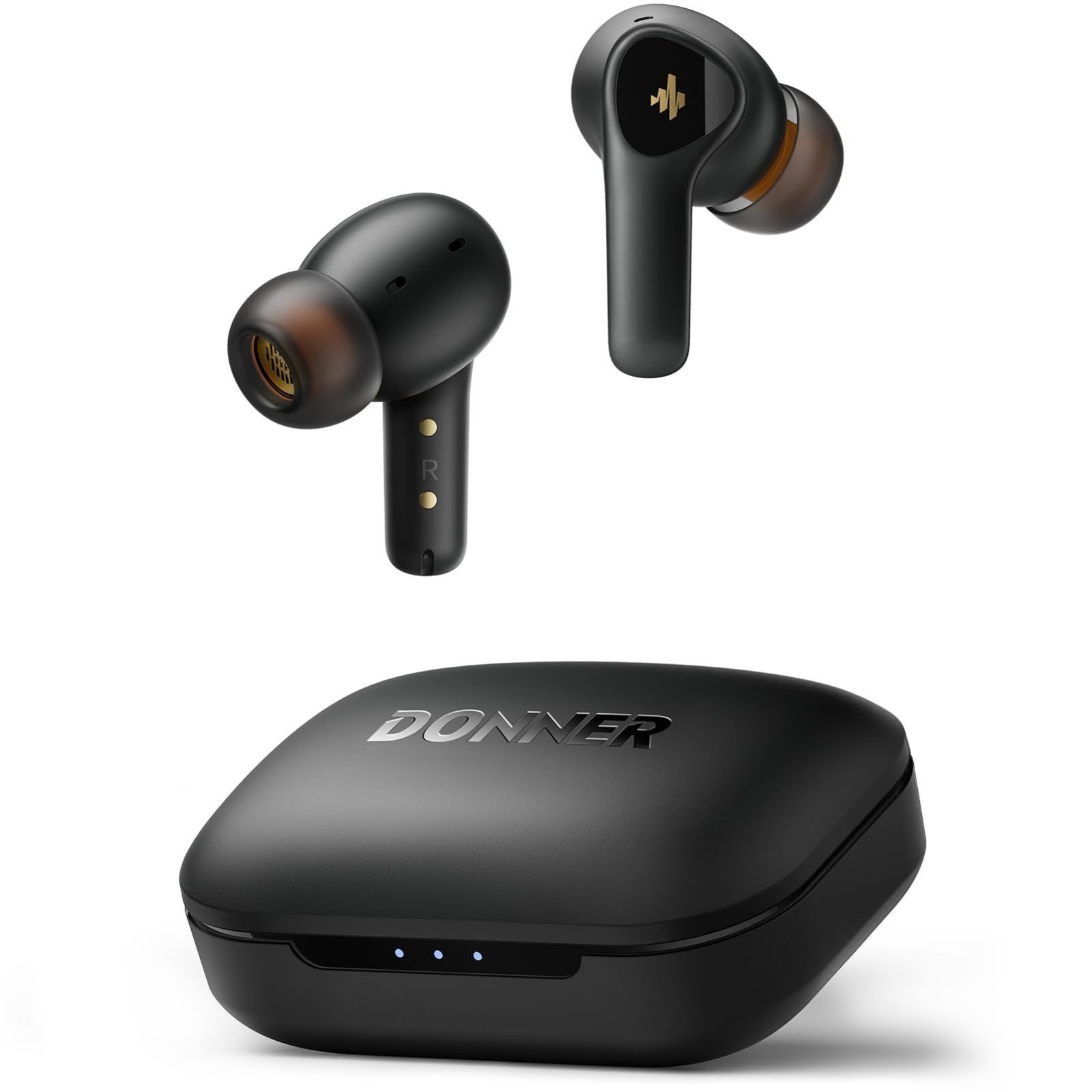 Donner ワイヤレスイヤホン ノイズキャンセリング Bluetooth 5.2対応 瞬時接続 ブルートゥースイヤフォン 外部音取り込み タッチ操作 4つマイククリアコール付 12mmドライバー|バランスドアーマチュア| アプリ対応|32時間音楽再生|防水