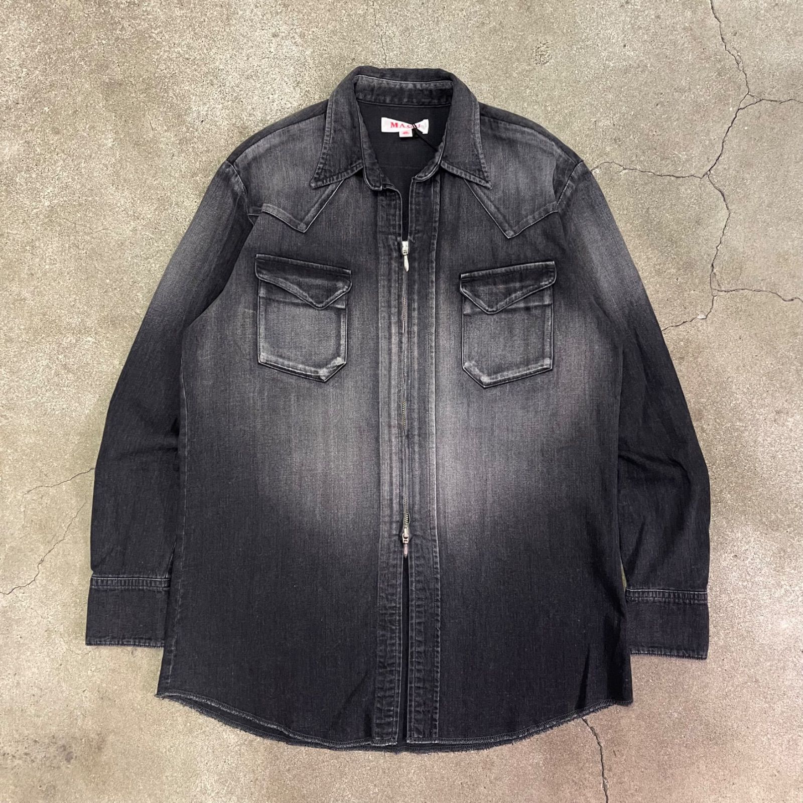 24ss MASU MASUBOYS WESTERN SHIRT FADED INDIGO MBSS-SH0224 ジップアップ ウエスタン デニムシャツ インディゴ 46