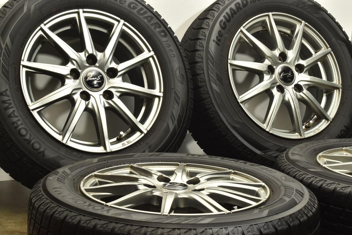 バリ溝 ユーロストリーム 15in 6J 52 PCD114.3 アイスガードiG60 195 65R15 4本 ノア ヴォクシー ステップワゴン セレナ アクセラ