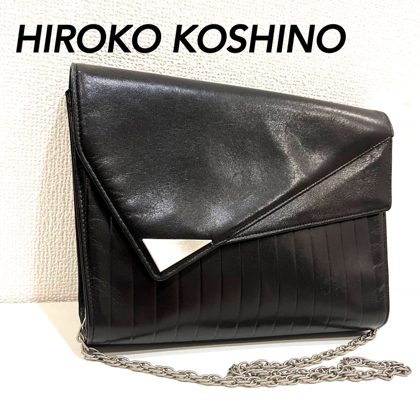 HIROKO KOSHINO ヒロコ コシノ チェーンショルダーバッグ ブラック